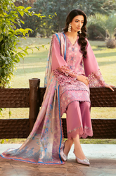 BIN ILYAS - Winter 3PC Dhanak Embroidered Suit - SS0480